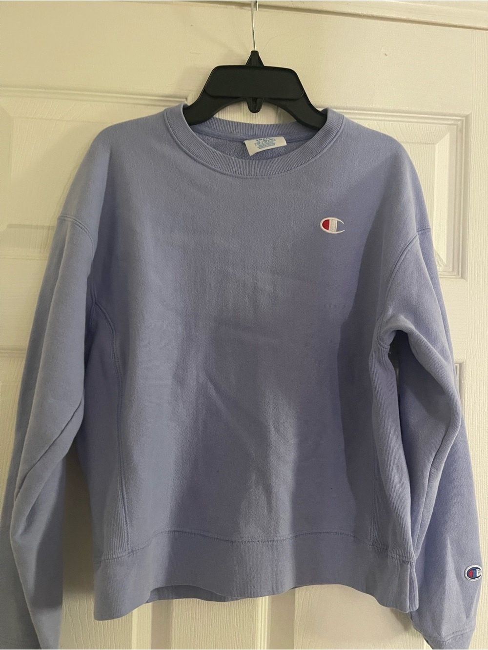 Champion Lavender Crewneck Sweatshirt with Embroidered Logo